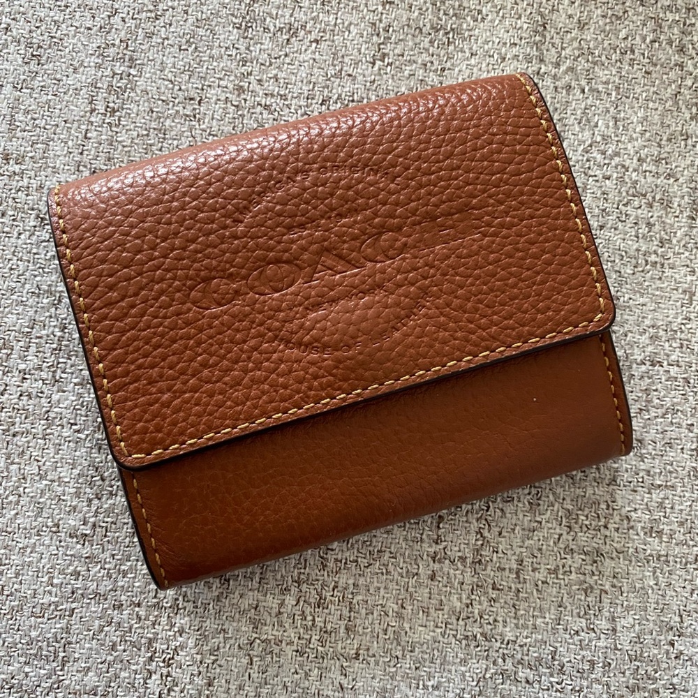 COACH Unisex Brown Leather Card Holder
